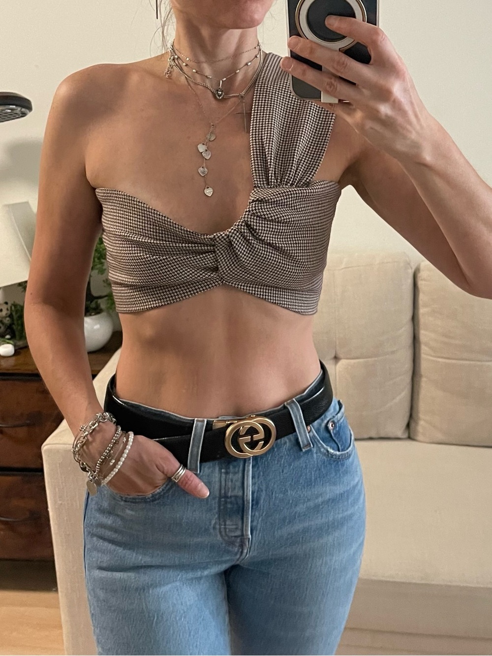 Anthropologie Eri + Ali Women’s Brown Crop Top – Size XXS (Fits Size S)